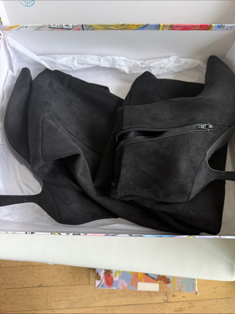 Black Suede High Heel Boots - Classic Women's Stiletto Bootie